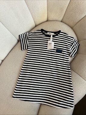 Dior Black and White Striped Kids Tee Dress